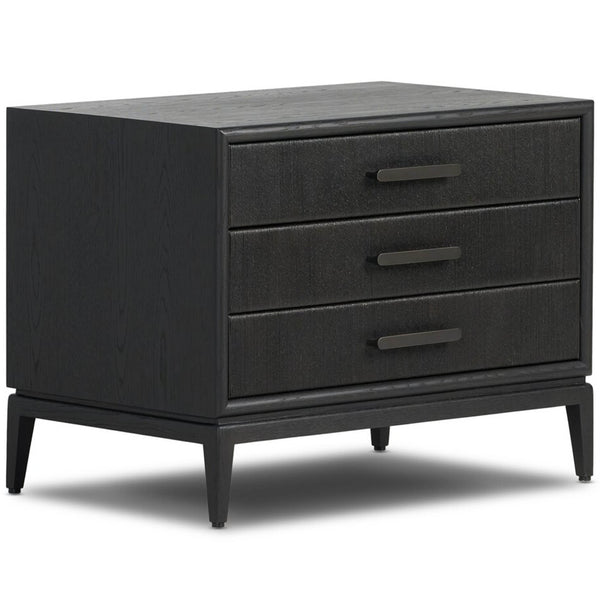 home fashion Rosenell 3 Drawer Nightstand Black by Four Hands