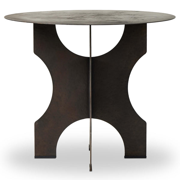 Home Fashion Round Side Table In Solid Iron Bronze By Four Hands
