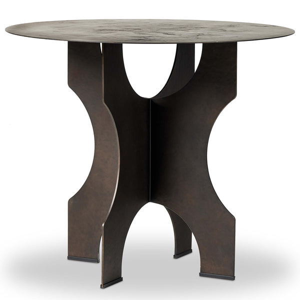 Home Fashion Round Side Table In Solid Iron Bronze By Four Hands