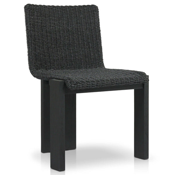 home fashion Roxy Outdoor Dining Chair Faux Black Hyacinth Set of 2 by Four Hands