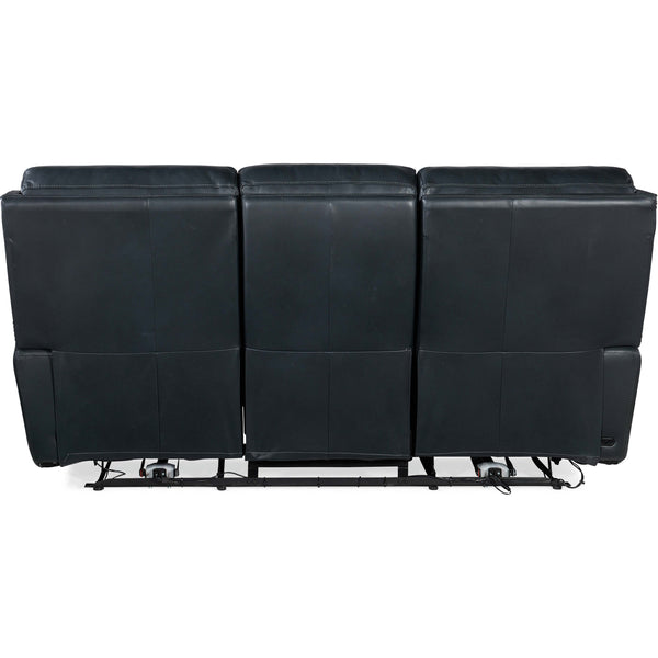 Home Fashion Ruthe ZeroG Power Leather Sofa W/Hidden Console Salvo Denim