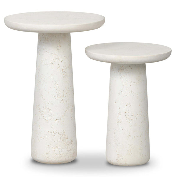 Home Fashion Rye Outdoor Nesting End Tables Aged White By Four Hands