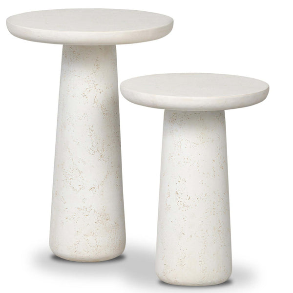 home fashion Rye Outdoor Nesting End Tables Aged White by Four Hands