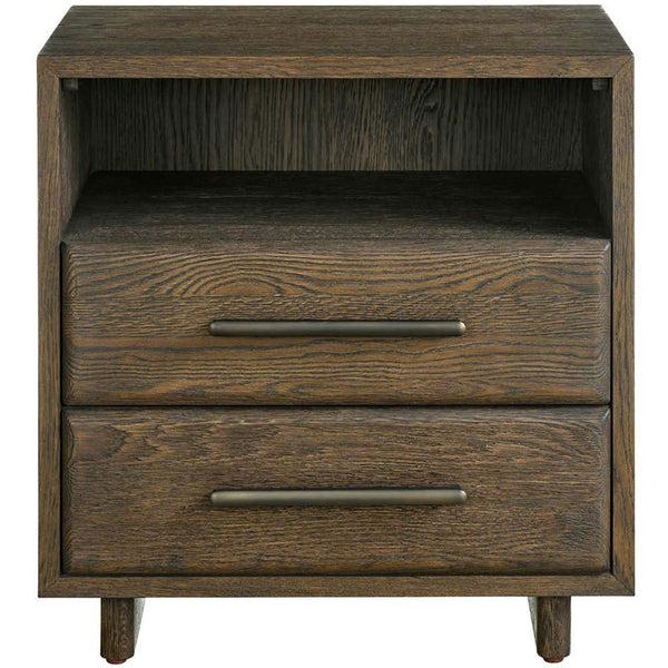 Home Fashion Sable 2 Drawer Open Storage Nightstand Sable