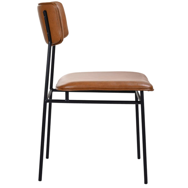 Home Fashion Sailor Leather Dining Chair Brown Set Of 2