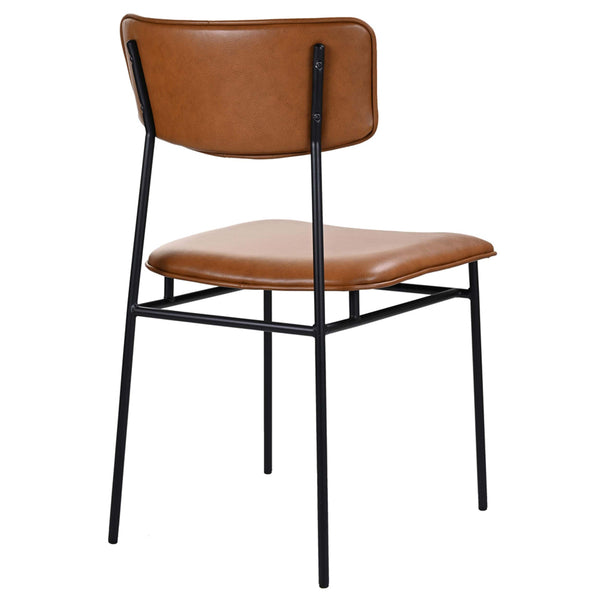 Home Fashion Sailor Leather Dining Chair Brown Set Of 2