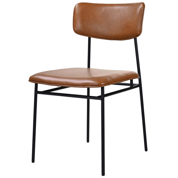 Home Fashion Sailor Leather Dining Chair Brown Set Of 2