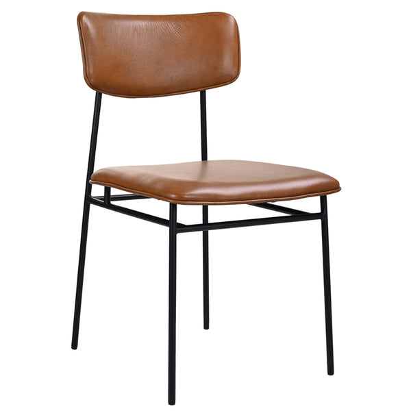 home fashion Sailor Leather Dining Chair Brown Set of 2