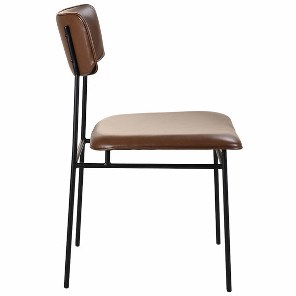 Home Fashion Sailor Leather Dining Chair Dark Brown Set Of 2