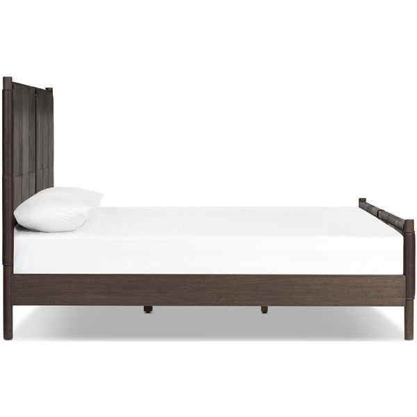 Home Fashion Salado Leather Bed Heirloom Cigar By Four Hands