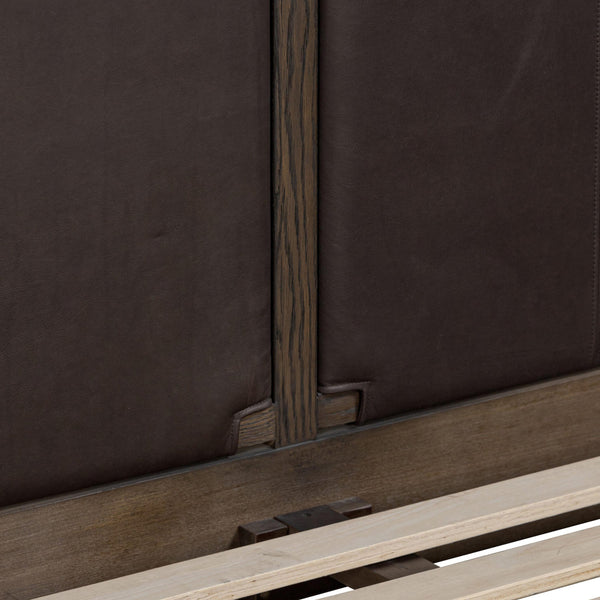 Home Fashion Salado Leather Bed Heirloom Cigar By Four Hands