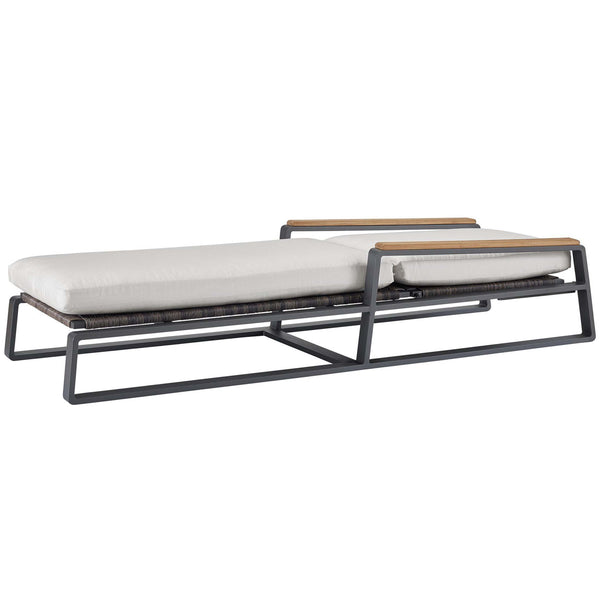 Home Fashion San Clemente Outdoor Chaise Canvas Natural/Carbon