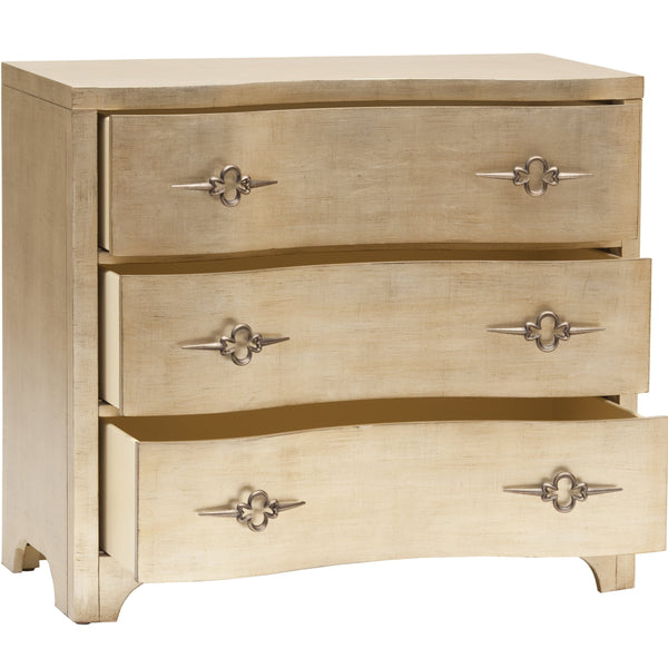 Home Fashion Sanctuary Three-Drawer Shaped-Front Chest