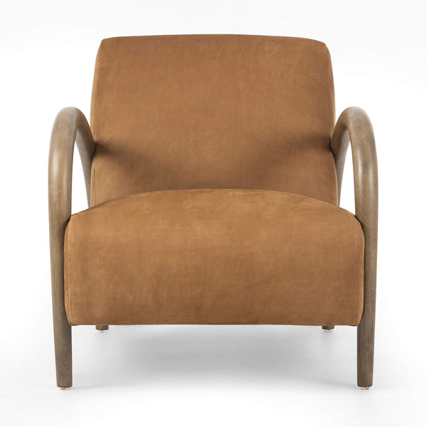 Home Fashion Sandro Leather Chair Nubuck Cognac By Four Hands