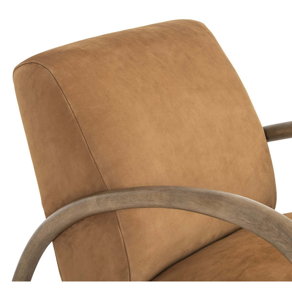 Home Fashion Sandro Leather Chair Nubuck Cognac By Four Hands