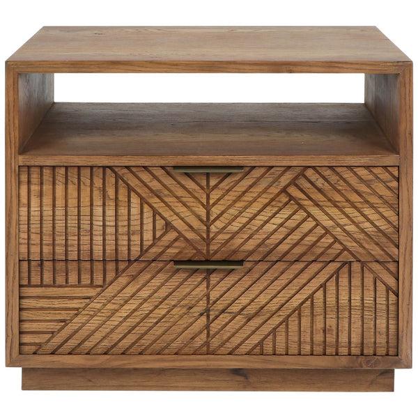 Home Fashion Santa Clara 2 Drawer Nightstand Caramel Brown