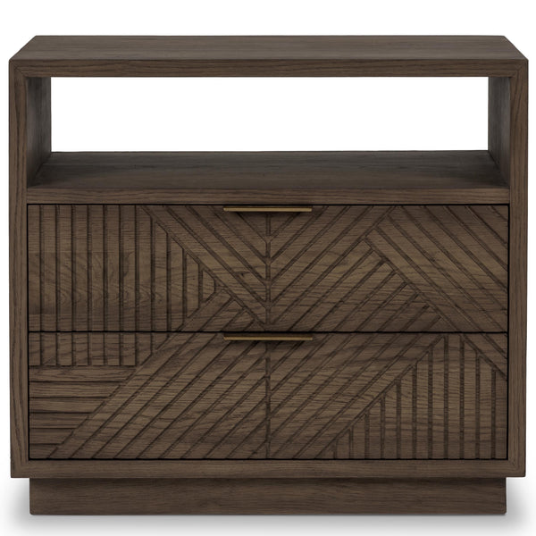 Home Fashion Santa Clara 2 Drawer Nightstand Toasted Brown