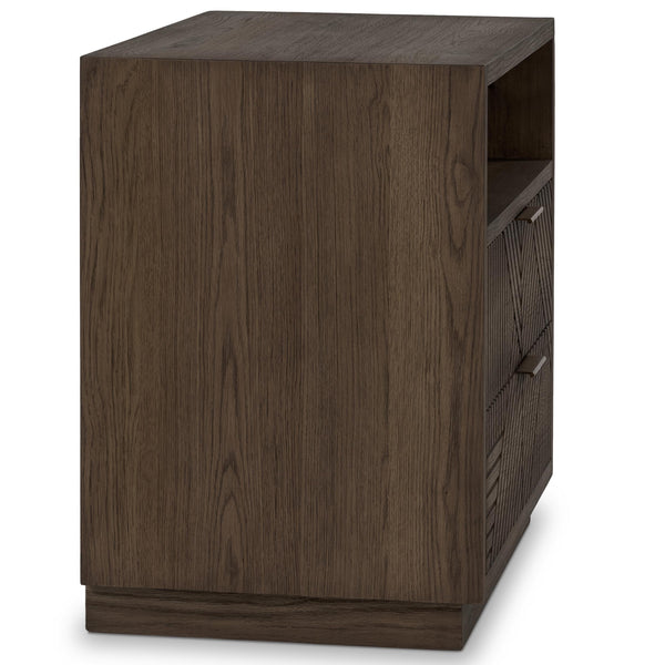 Home Fashion Santa Clara 2 Drawer Nightstand Toasted Brown