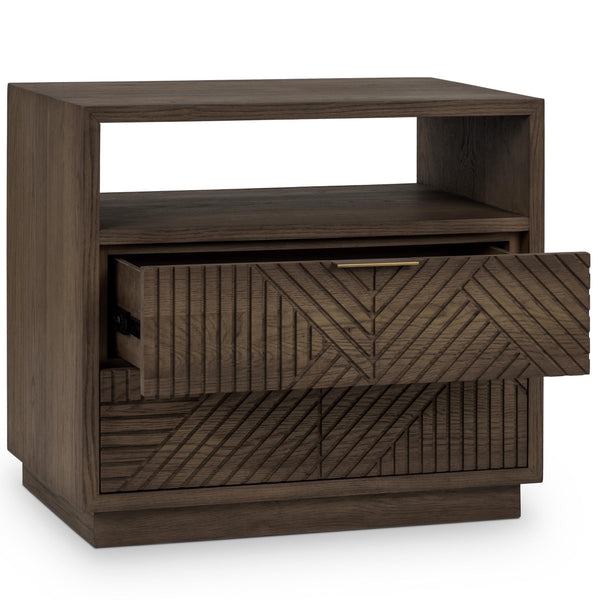 Home Fashion Santa Clara 2 Drawer Nightstand Toasted Brown