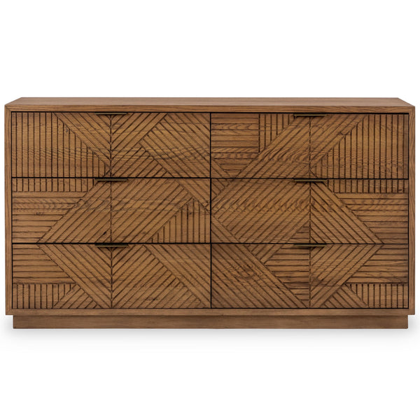 Home Fashion Santa Clara 6 Drawer Dresser Caramel Brown