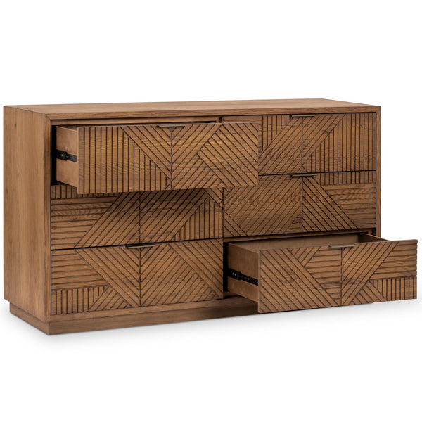 Home Fashion Santa Clara 6 Drawer Dresser Caramel Brown