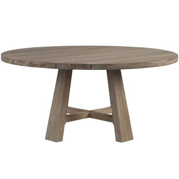 Home Fashion Saratoga Round Outdoor Dining Table Weathered Teak