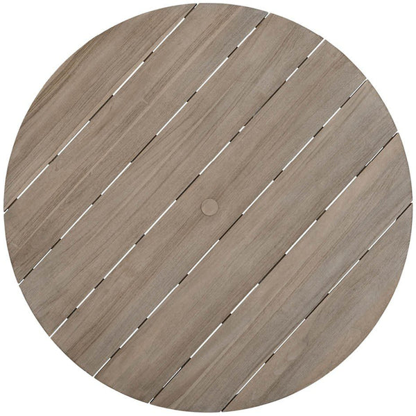 Home Fashion Saratoga Round Outdoor Dining Table Weathered Teak