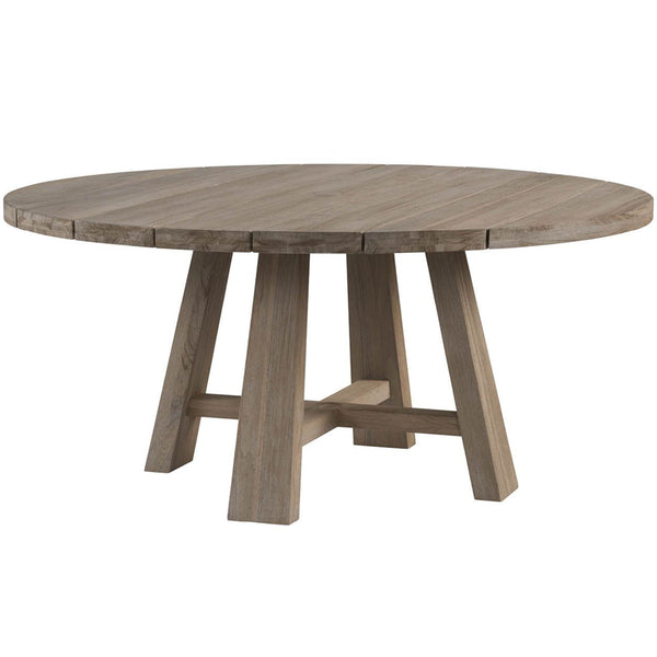home fashion Saratoga Round Outdoor Dining Table Weathered Teak