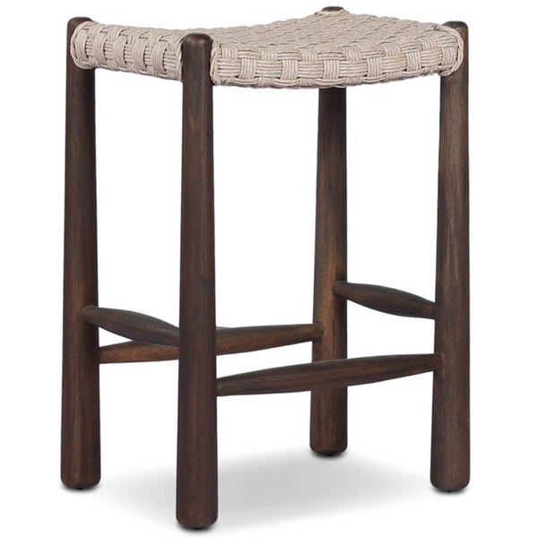 home fashion Savio Outdoor Bar & Counter Stool Dark Textured Woven by Amber Lewis x Four Hands