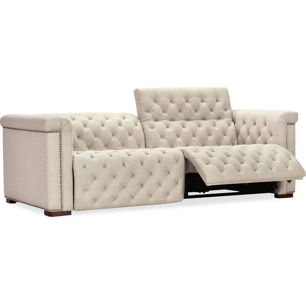 Home Fashion Savion Power Motion Leather Sofa Aries Beach
