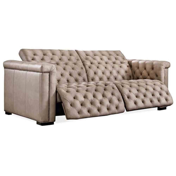 Home Fashion Savion Power Motion Leather Sofa Giovanni Taupe