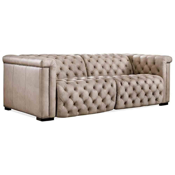 home fashion Savion Power Motion Leather Sofa Giovanni Taupe