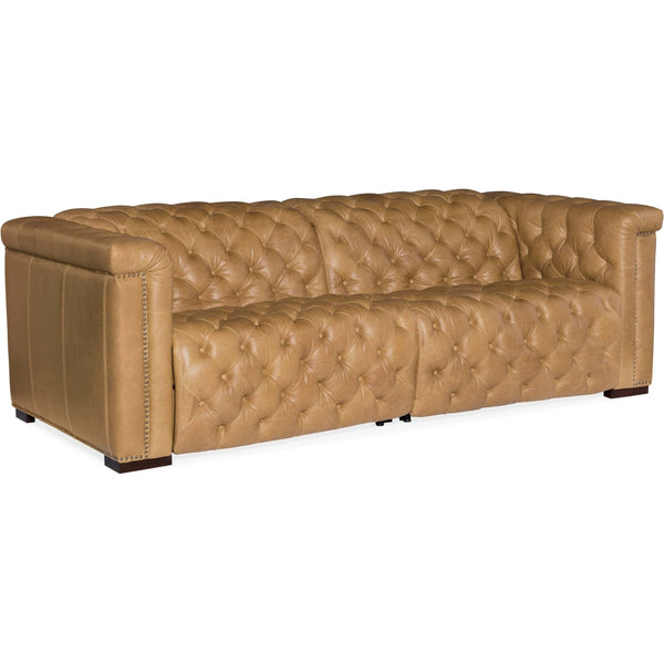 home fashion Savion Power Motion Leather Sofa Saddlebag Coin