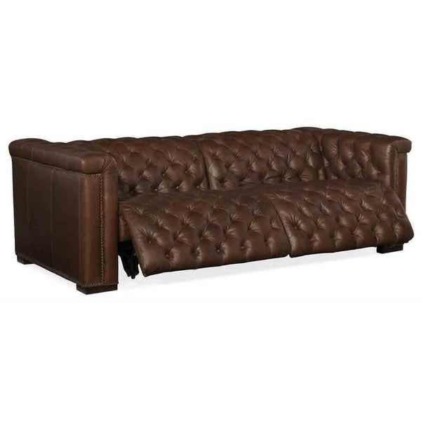 Home Fashion Savion Power Motion Leather Sofa Saddlebag Lodge