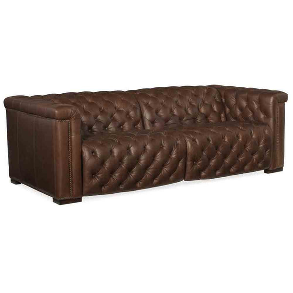 home fashion Savion Power Motion Leather Sofa Saddlebag Lodge