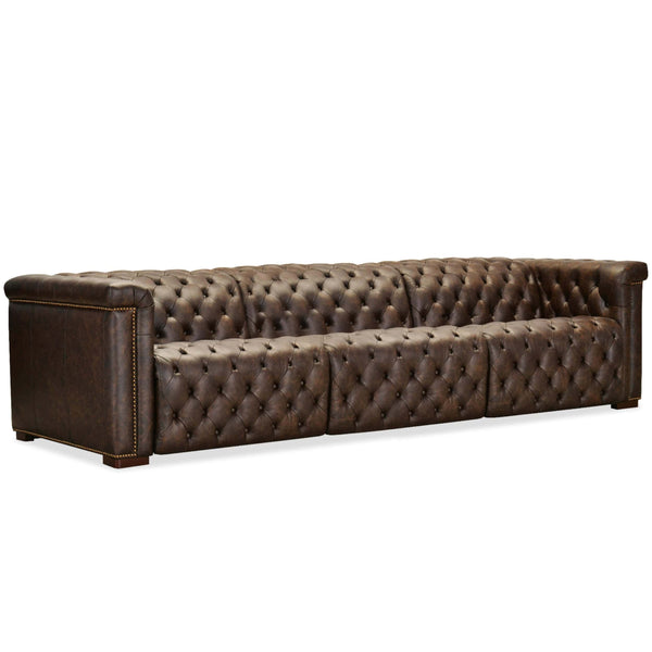 Home Fashion Savion Power Motion Leather Sofa West Saddlewood