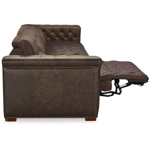 Home Fashion Savion Power Motion Leather Sofa West Saddlewood