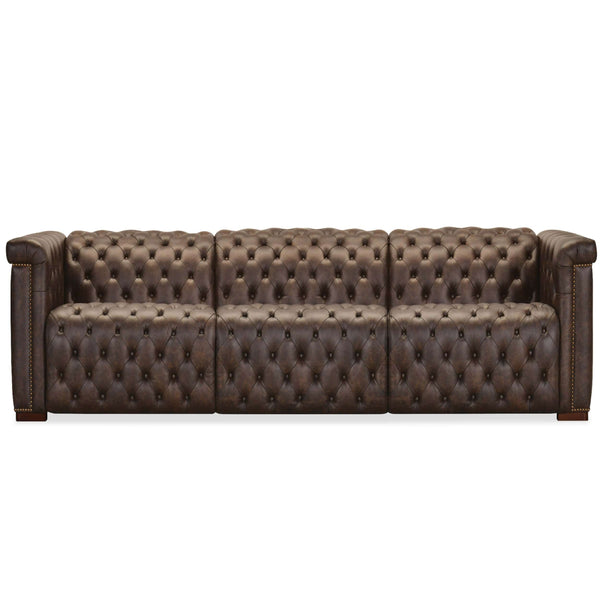 home fashion Savion Power Motion Leather Sofa West Saddlewood
