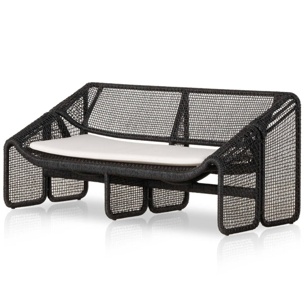 Home Fashion Selma Outdoor Sofa Faux Black Hyacinth By Four Hands