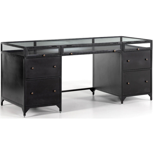 Home Fashion Shadow Box Executive Desk Black By Four Hands