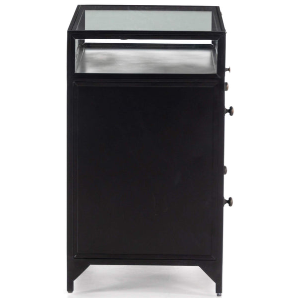 Home Fashion Shadow Box Nightstand Black By Four Hands