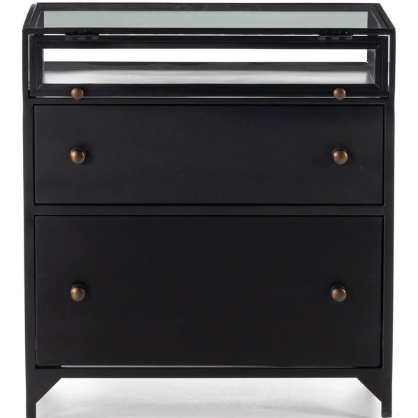 Home Fashion Shadow Box Nightstand Black By Four Hands