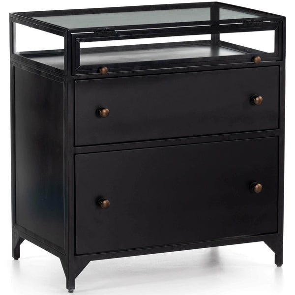 home fashion Shadow Box Nightstand Black by Four Hands