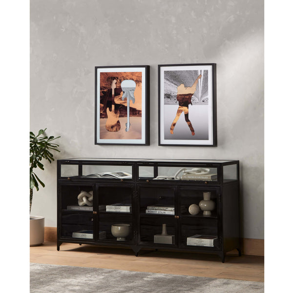 Home Fashion Shadow Box Sideboard Black By Four Hands