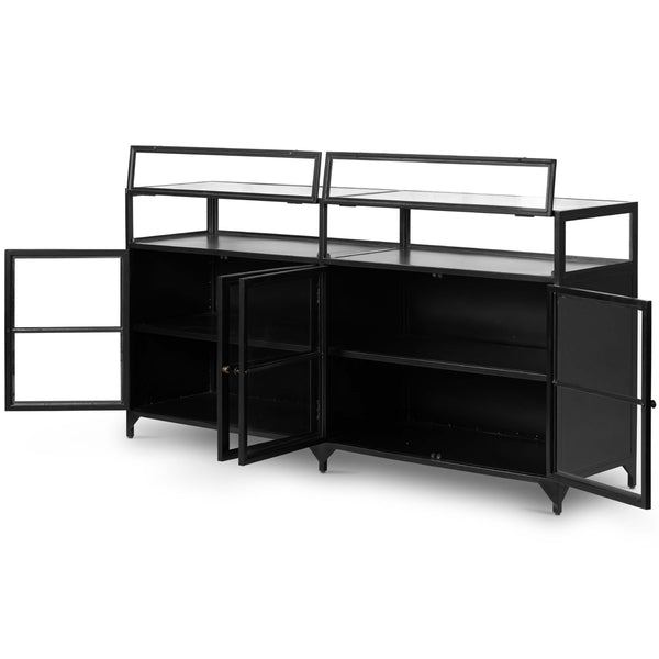 Home Fashion Shadow Box Sideboard Black By Four Hands
