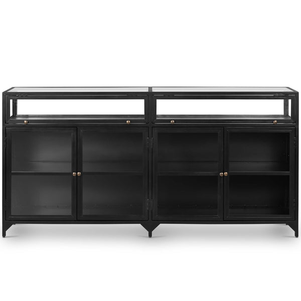Home Fashion Shadow Box Sideboard Black By Four Hands
