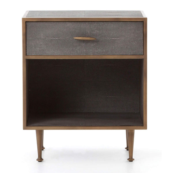 Home Fashion Shagreen Bedside Table Antique Brass By Four Hands