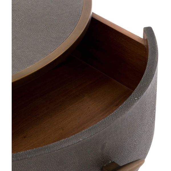 Home Fashion Shagreen Round Nightstand Antique Brass By Four Hands