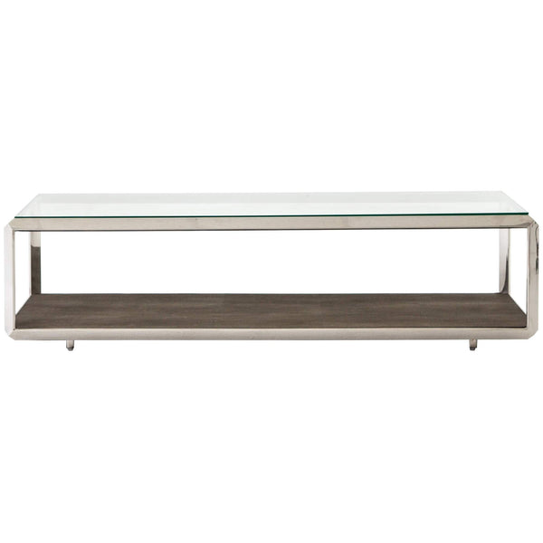 Home Fashion Shagreen Shadow Box Coffee Table Stainless Steel By Four Hands