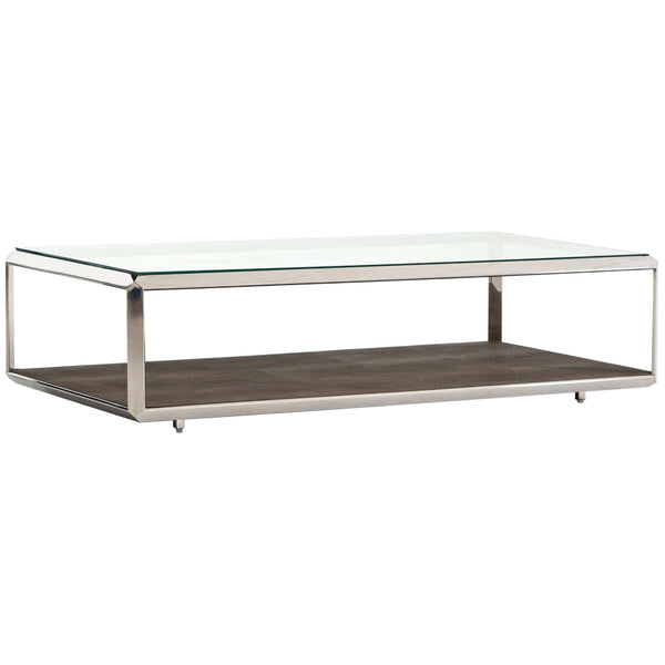 home fashion Shagreen Shadow Box Coffee Table Stainless Steel by Four Hands